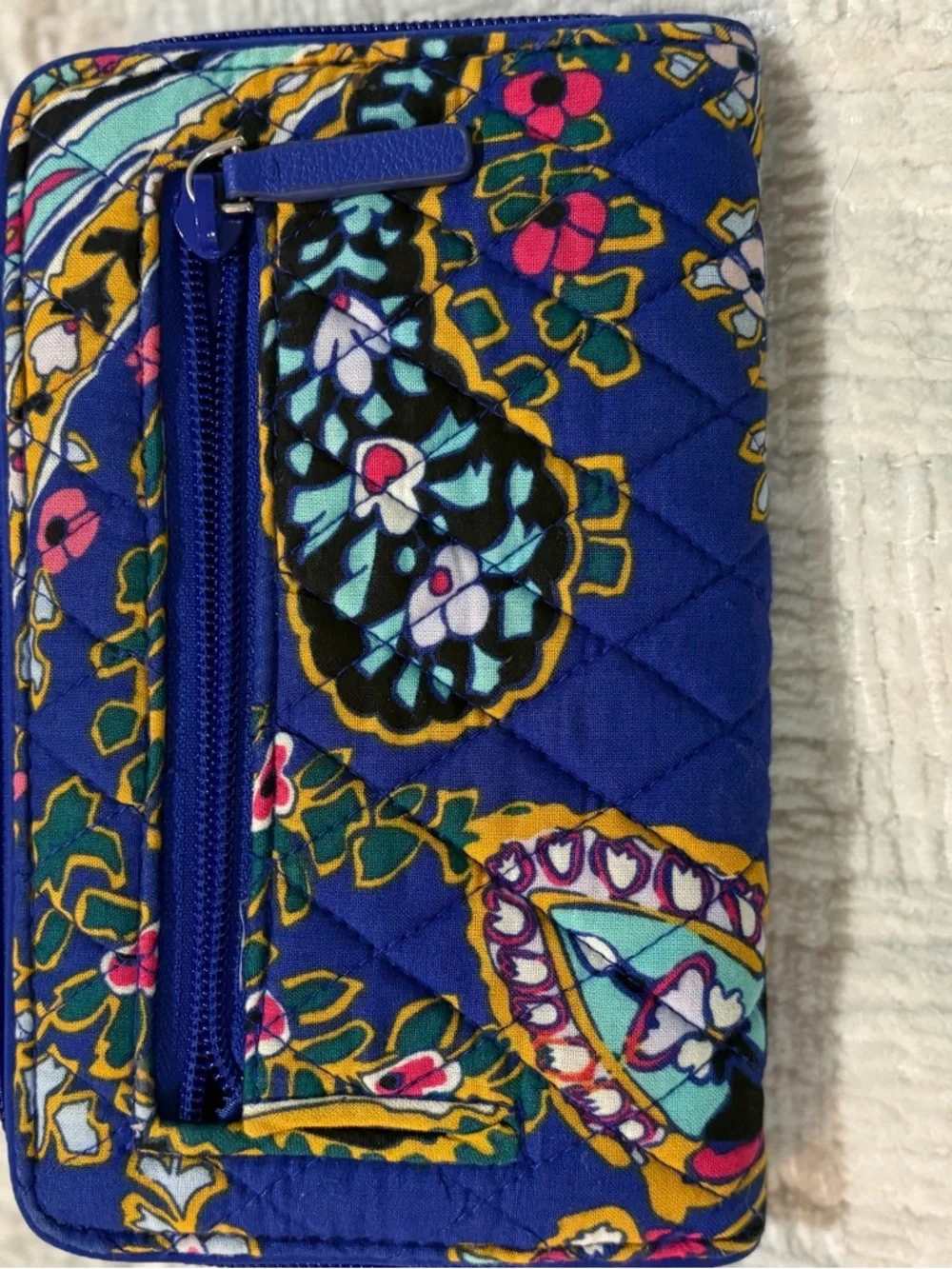 Vera Bradley Quilted Wristlet - Royal Blue Multicolor Paisley - Picture 4 of 4